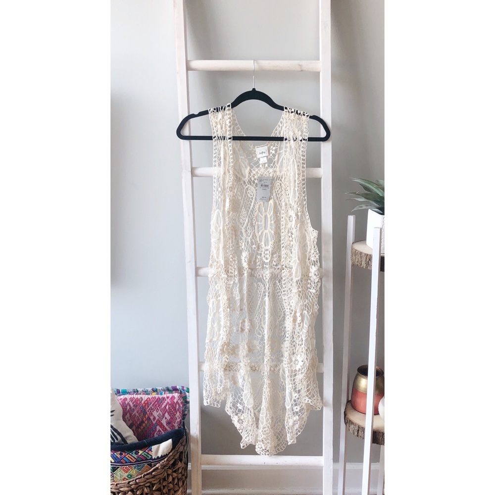 Buckle Mid-length Lace Vest | Size Sm